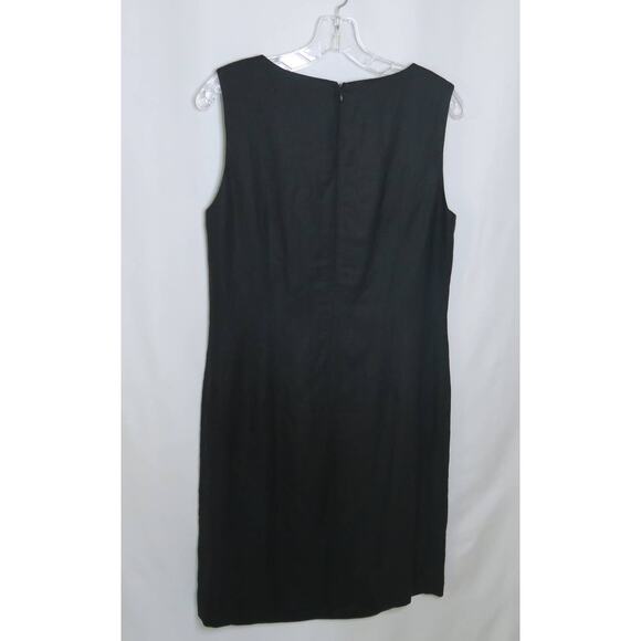 SAVANNAH Sleeveless Linen Dress Size 10 Women Sheath Mid Length Business Black - Picture 5 of 9